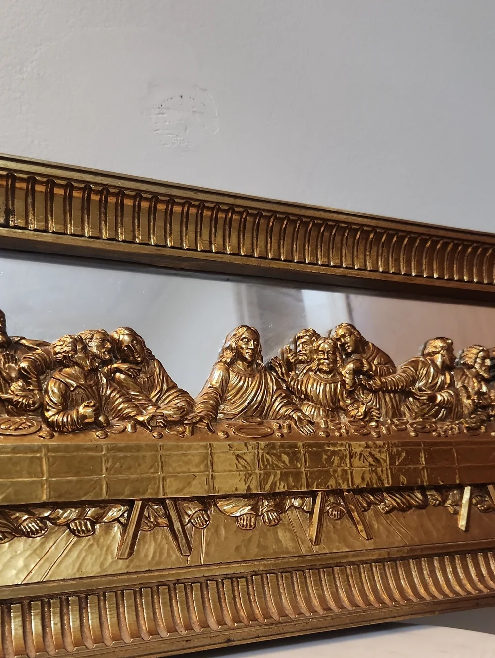 Homeco Vintage Gold Last Supper Wall Plaque Jesus & His Disciples Apostles
